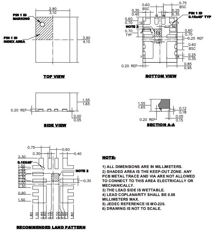 Mechanical Drawing - Monolithic Power Systems (MPS) MPM3808C Synchronous Step-Down Modules